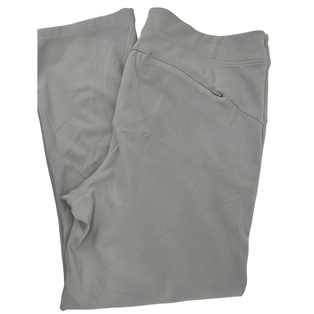 Athleta Gray pull on Leg stellar Pants Sz 16‎ Athletic Wear stretch zip pockets